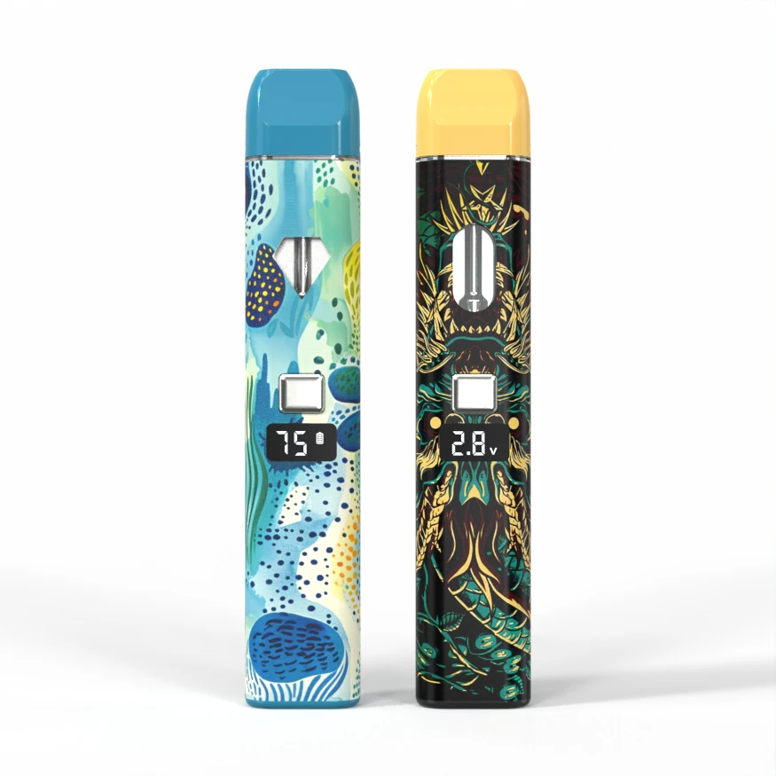 New Slim Electronic Cigarette 2 Gram With Screen Empty CBD Vape Pen THC Delta 8 9 10 Pod Device Manufacturer Factory Manufacturer And Supplier